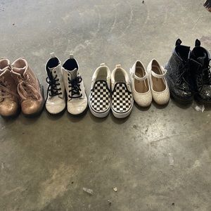 5 pair of girl shoes. Ranging from size 9-11 toddler